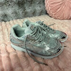 Bottega Veneta Metallic Silver Sneakers